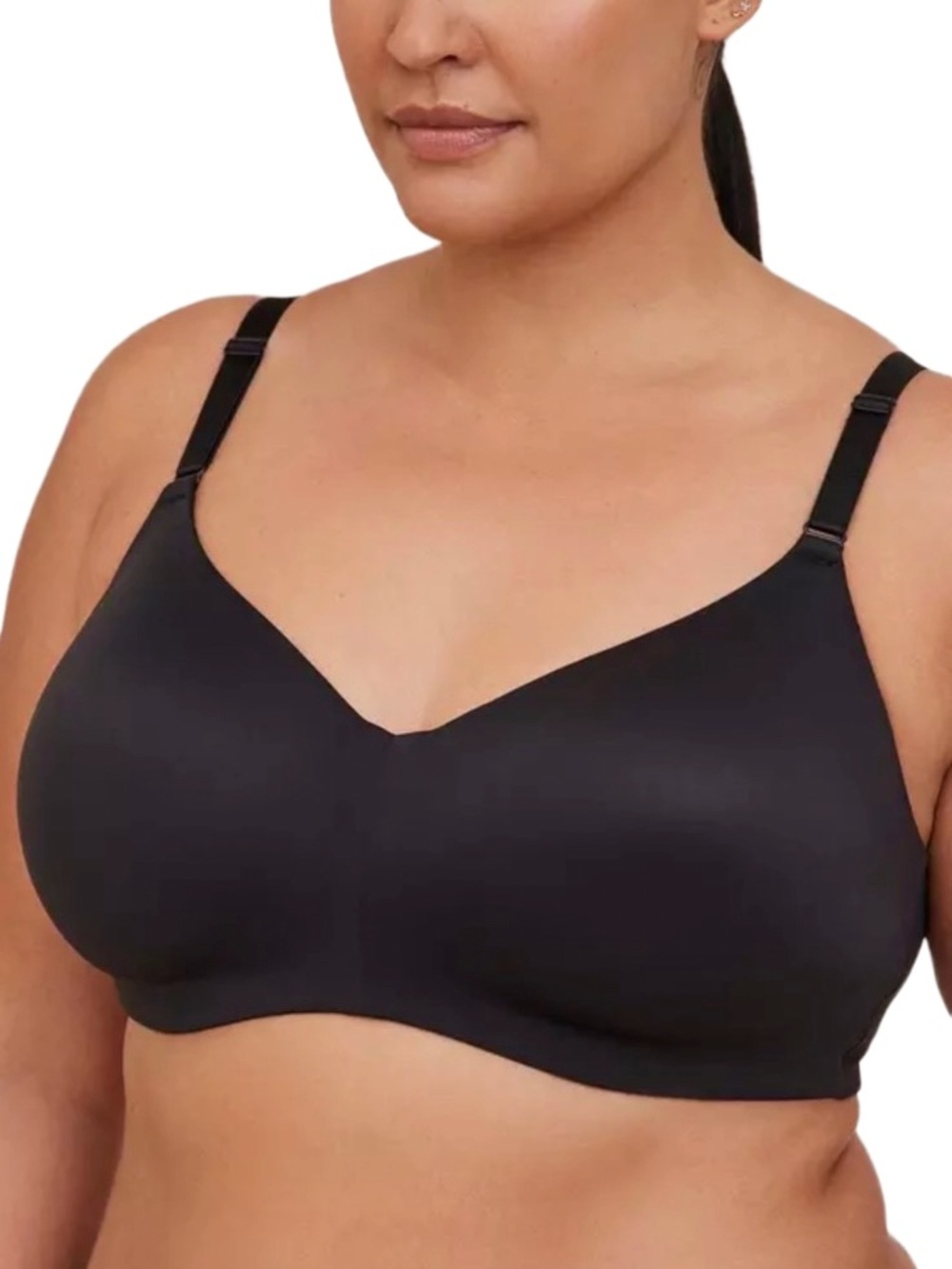 AUDEN LIGHTLY LINED WIRE-FREE BRA - BLACK SIZE 42DD (NEW WITH TAGS) A3